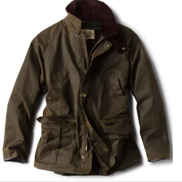 BARBOUR STRATFORD WAX JACKET in Olive MSRP$460 Rare Find - Picture 5 of 9